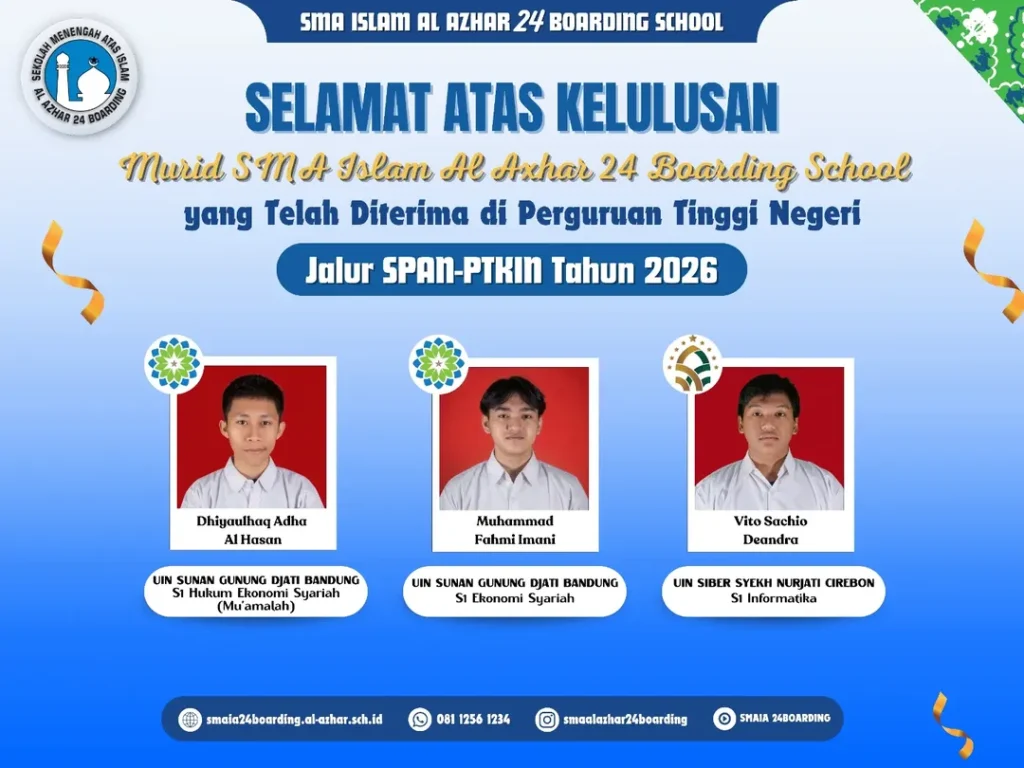 Jadwal Padat, Murid Al Azhar 24 Tetap Lolos Perguruan Tinggi