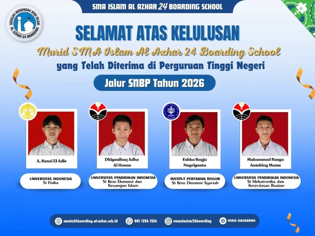 Di Tengah Jadwal Padat, Siswa Al Azhar 24 Tetap Lolos Perguruan Tinggi