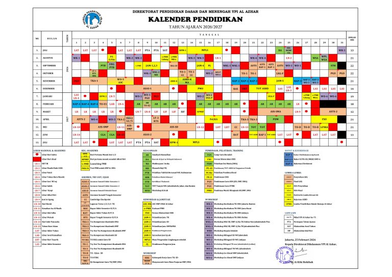 Kalender Pendidikan - Al Azhar